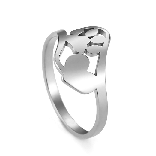 Sebészeti acélból készült gyűrű Mancs szív