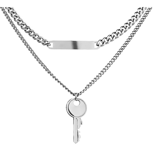 Sebészeti acélból készült női nyaklánc Key with Bar