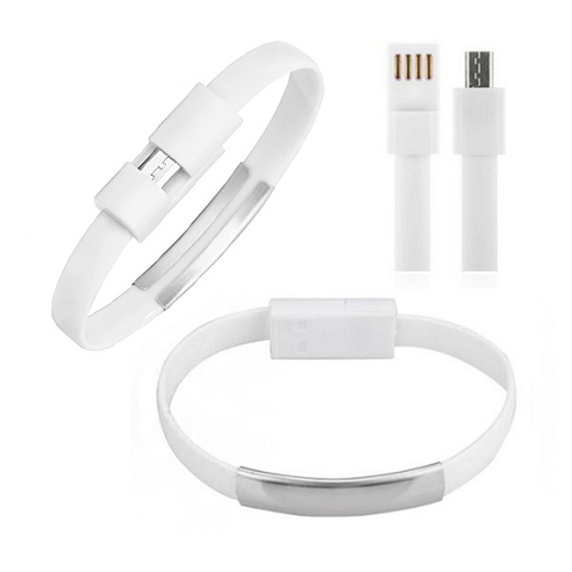 Karkötő Unisex micro USB kábel fehér