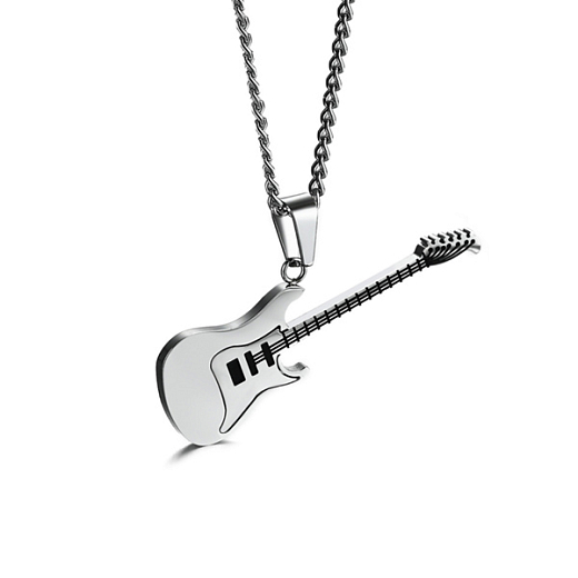 Medál lánccal gitár ezüst