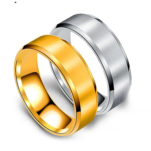 Unisex gyűrű sebészeti acélból Egyszerű ezüst