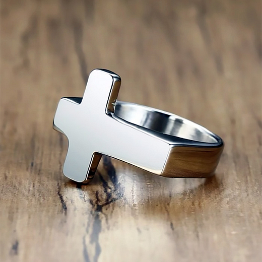 Sebészeti acélból készült gyűrű Kereszt