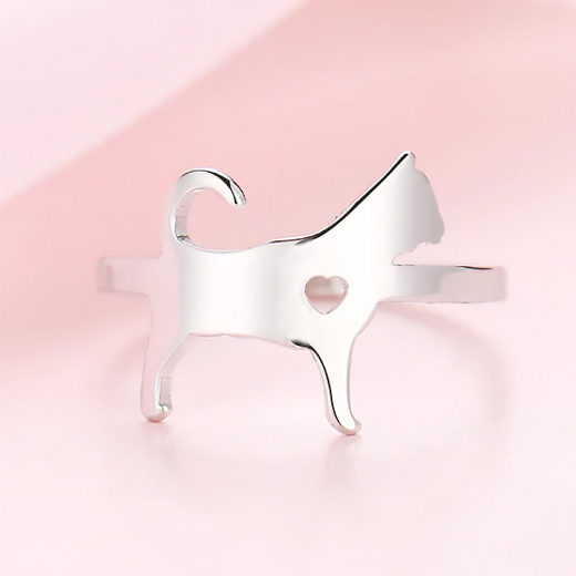 Sebészeti acélból készült gyűrű Macska